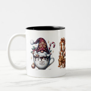Trio Weihnachts-Gnome Heiße Schokolade Zweifarbige Tasse