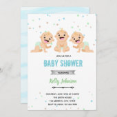 Triole Babydusche Einladung (Vorne/Hinten)