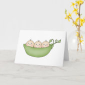 Triole Erbsen in einem Pod Karte (Gelbe Blume)