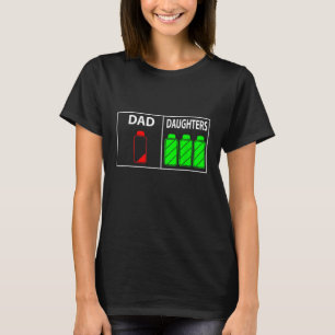 Triole Vater von drei Töchter Funny Vatertag T-Shirt