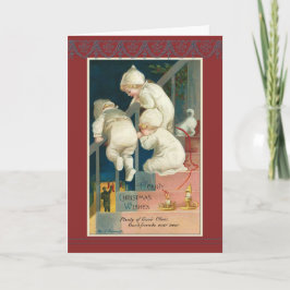 Triole Weihnachtskarte Vintag Viktorianisch Feiertagskarte