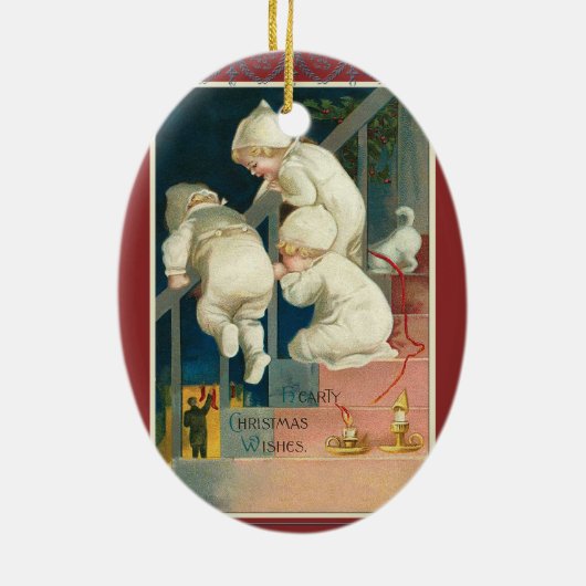 Triole Weihnachtsschmuck Vintag Viktorianisch (Hinten)