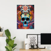 Trip Balls Art - Tribal Skull Poster (Heimbüro)
