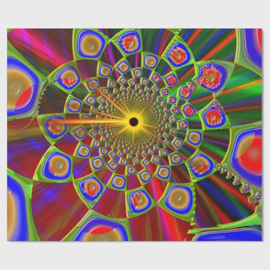Trip in Psychedelic 3D Optics Geschenkpapier (Flach)