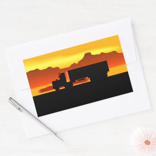 Trip OTR Trucker Sattelschlepper Rechteckiger Aufkleber (Umschlag)