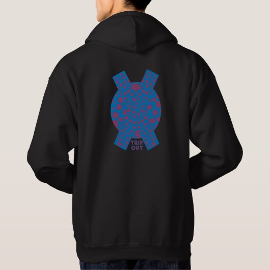 Trip out Lila Dots Blue Halluzinate Circle Cross Hoodie (Rückseite)