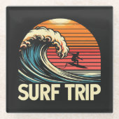 Trip Retro Sunset Glasuntersetzer (Vorderseite)
