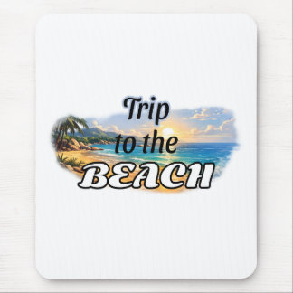 Trip to the Beach Tropical Sunset Escape Design Mousepad