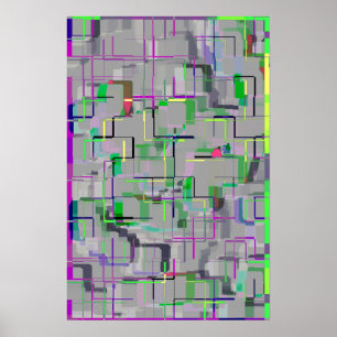 "Trip to the Zoo" Geometrische Kunst Poster