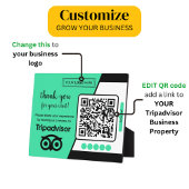 TripAdvisor-Bewertungsanfrage mit Logo und QR-Code Fotoplatte