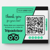 TripAdvisor-Bewertungsanfrage mit Logo und QR-Code Fotoplatte (Vorderseite)