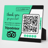 TripAdvisor-Bewertungsanfrage mit Logo und QR-Code Fotoplatte (Seite)