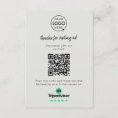 TripAdvisor-Bewertungslink | QR Code Gray Business Begleitkarte (Vorderseite)