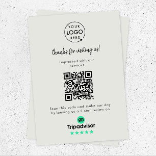 TripAdvisor-Bewertungslink QR Code Gray Business Begleitkarte