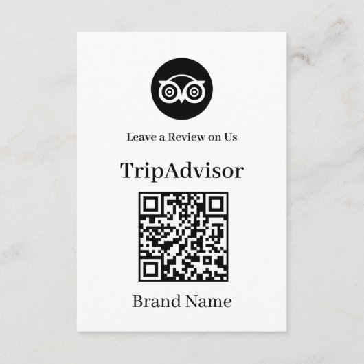 Tripadvisor QR | Business Review Link Begleitkarte (Vorderseite)