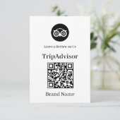 Tripadvisor QR | Business Review Link Begleitkarte (Stehend Vorderseite)