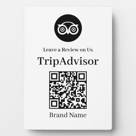 Tripadvisor QR Code | Anzeige der Geschäftsbewertu Fotoplatte (Vorderseite)