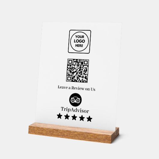 Tripadvisor QR Code | Link zur Unternehmensübersic Acrylschild (Winkel)