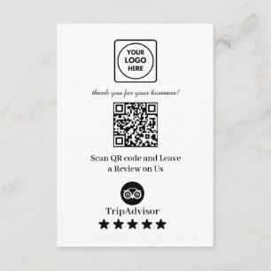 TripAdvisor QR Link zur Geschäftsbewertung Begleitkarte
