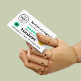 Tripadvisor Review Request Card mit QR Code Telefonnummerkarte