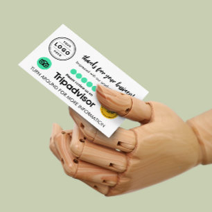 Tripadvisor Review Request Card mit QR Code Telefonnummerkarte