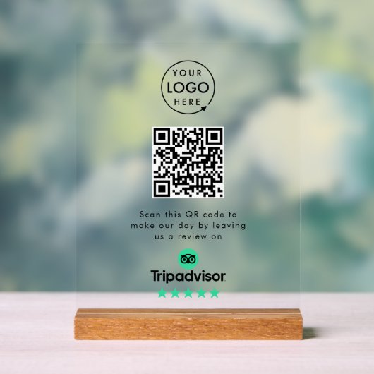 Tripadvisor-Reviews | Business Review Link QR Code Acrylschild (Neutral)