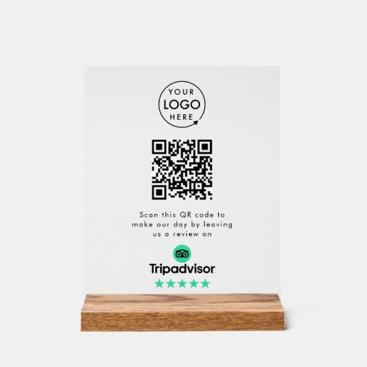 Tripadvisor-Reviews | Business Review Link QR Code Acrylschild (Vorderseite)