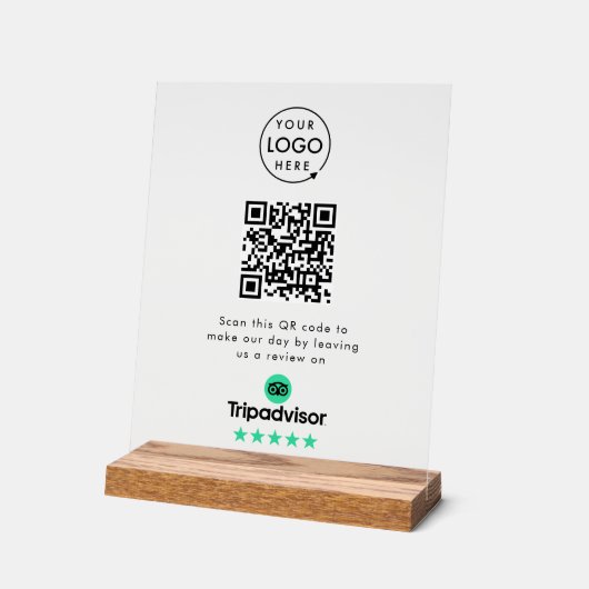 Tripadvisor-Reviews | Business Review Link QR Code Acrylschild (Winkel)