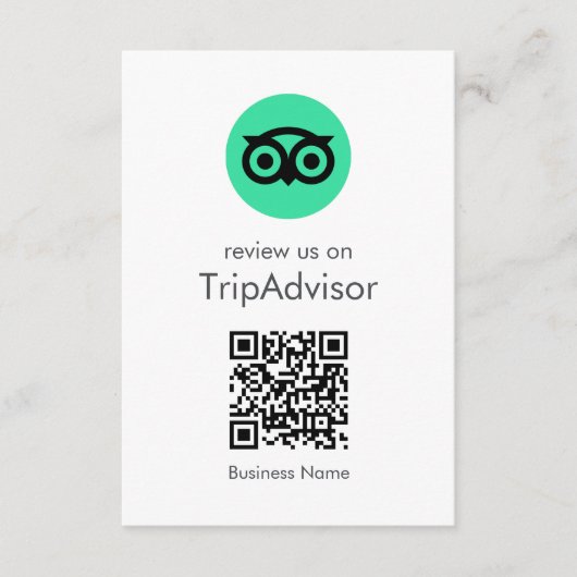 Tripadvisor-Reviews | Business Review QR Code Begleitkarte (Vorderseite)