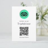 Tripadvisor-Reviews | Business Review QR Code Begleitkarte (Stehend Vorderseite)