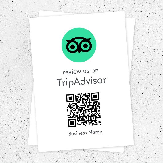 Tripadvisor-Reviews | Business Review QR Code Begleitkarte