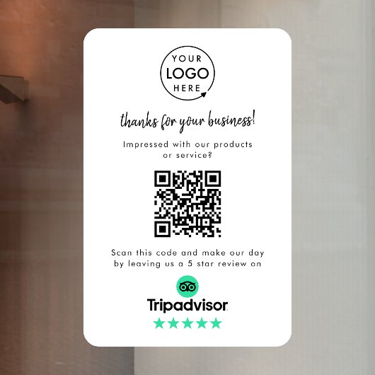 Tripadvisor-Reviews | Business Review QR Code Fensteraufkleber