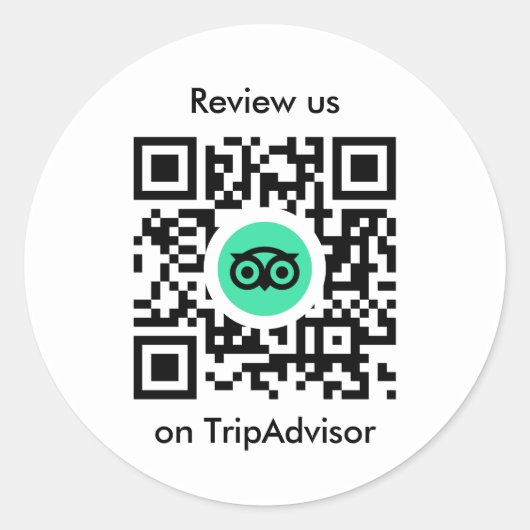 Tripadvisor-Reviews | Business Review QR Code Runder Aufkleber (Vorderseite)