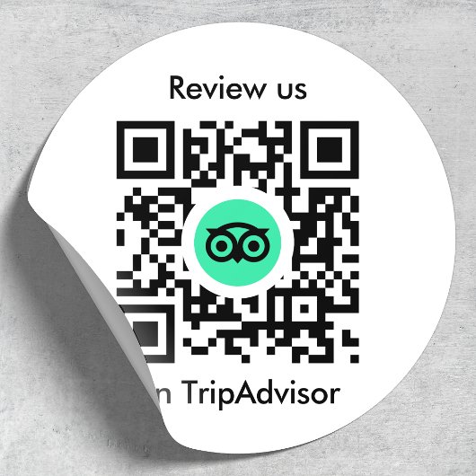 Tripadvisor-Reviews | Business Review QR Code Runder Aufkleber