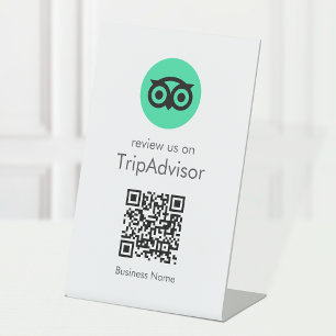 Tripadvisor-Reviews   Business Review QR Code Sockelschild