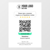 Tripadvisor reviews QR Code Rate Business 5 Star Fensteraufkleber (Blatt)
