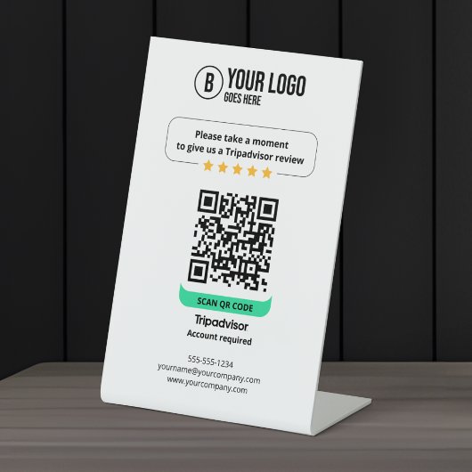 Tripadvisor reviews QR Code Rate Business 5 Star Sockelschild