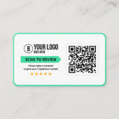 Tripadvisor Reviews Rate 5 Star Scannable QR Code Visitenkarte (Vorderseite)