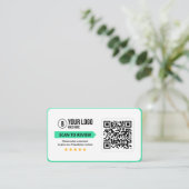 Tripadvisor Reviews Rate 5 Star Scannable QR Code Visitenkarte (Stehend Vorderseite)