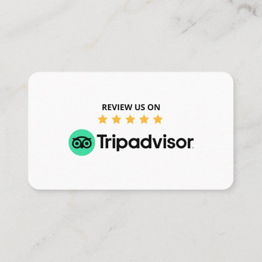 Tripadvisor Reviews Rate 5 Star Scannable QR Code Visitenkarte (Rückseite)