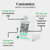 TripAdvisor-Testimonialanfrage-Podest mit QR-Code Sockelschild