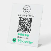 TripAdvisor-Testimonialanfrage-Podest mit QR-Code Sockelschild (Vorderseite)