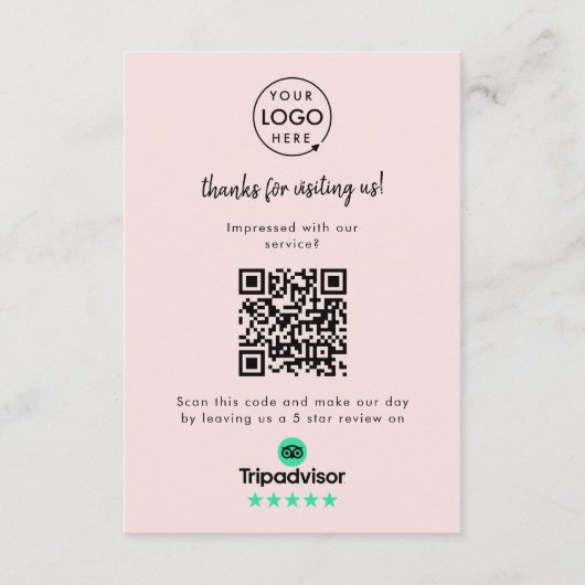 TripAdvisor-Überprüfungen | Anfrage zur Unternehme Begleitkarte (Vorderseite)