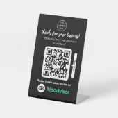 TripAdvisor-Überprüfungen | Business Review Link Q Sockelschild (Vorderseite)