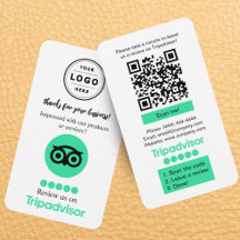TripAdvisor-Überprüfungs-Anforderungskarte mit QR-