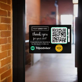 TripAdvisor-Überprüfungsanfrage mit Logo und QR-Co Fensteraufkleber