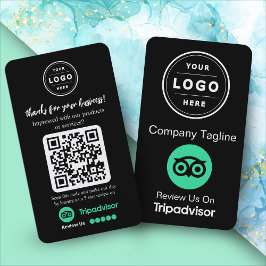 TripAdvisor-Überprüfungsanfrage mit Logo und QR-Co Visitenkarte