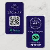TripAdvisor-Überprüfungsanfrage mit Logo und QR-Co Visitenkarte (Vorne/Hinten)