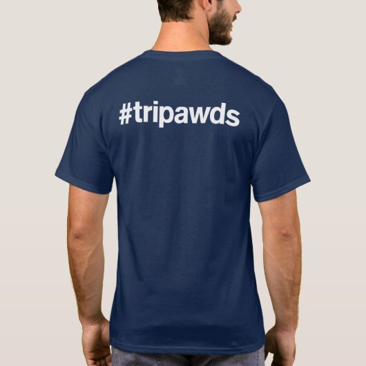 #Tripawds 3-Paw Abzeichen T (Men, Dark) T-Shirt (Rückseite)
