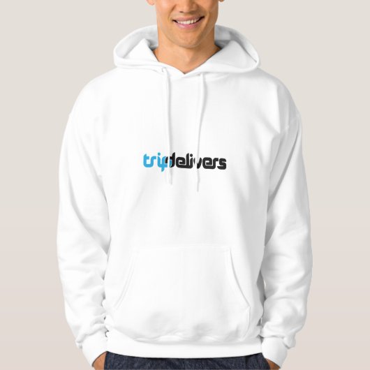 TRIPDELIVERS Hoodie White (Vorderseite)
